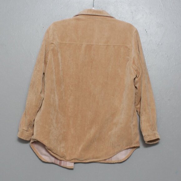 Love tree reversible tan pink plaid fuzzy shacket jacket - Picture 2 of 9